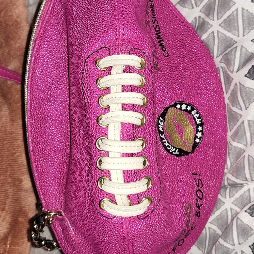 Betsey Johnson Football Pink Purse